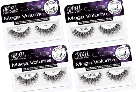 Ardell Mega Volume Lash 259 Multi-Layered False Lashes with Curl Technology, 4 pairs
