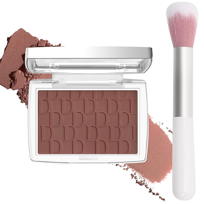 Mahogany Blush Powder Blush for Cheeks with Brush, Matte Blush Palette Blush Powder Face Blusher, Natural Blendable Formula Silky Lightweight Makeup Blush Rubores de Maquillaje, 020#