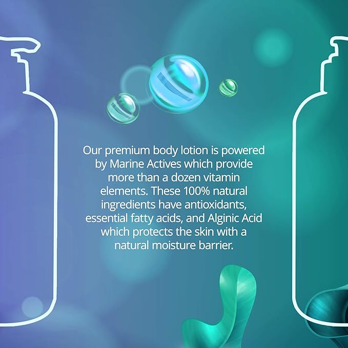 All Natural Hydrate Sea Mist Sea Plant Hand and Body Lotion for Women and Men, Essential Oil Scent, 16 Fl Oz, Non Comedogenic, Vegan Moisturizer for Dry and Sensitive Skin, No Parabens