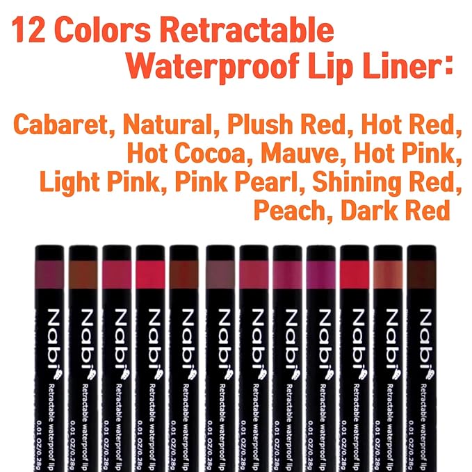 Beauty Spot 12 Colors Retractable Waterproof Lip Line