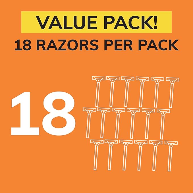 BIC Sensitive 2 Disposable Razors for Men With 2 Blades for Sensitive Skin, 18 Count Value Pack of Shaving Razors
