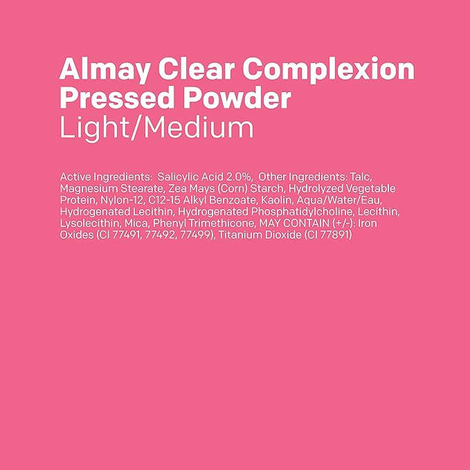 Almay Clear Complexion Pressed Powder, Hypoallergenic, Cruelty Free, Dermatologist Tested