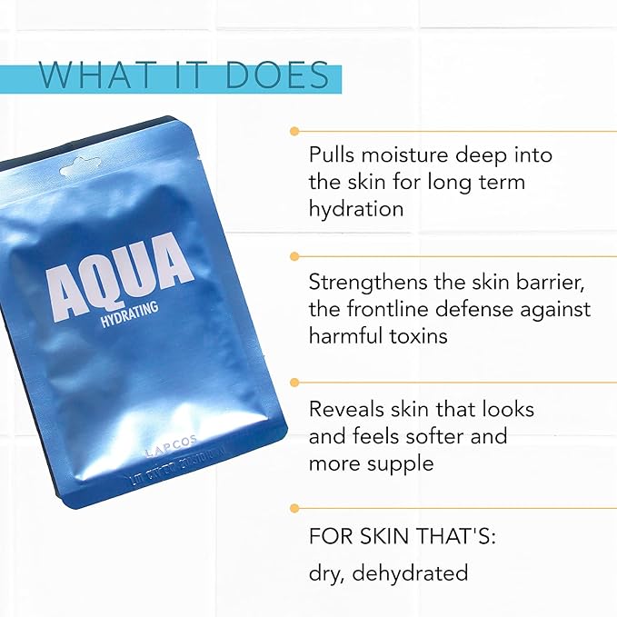 LAPCOS Aqua Sheet Mask, Hydrating Daily Plankton