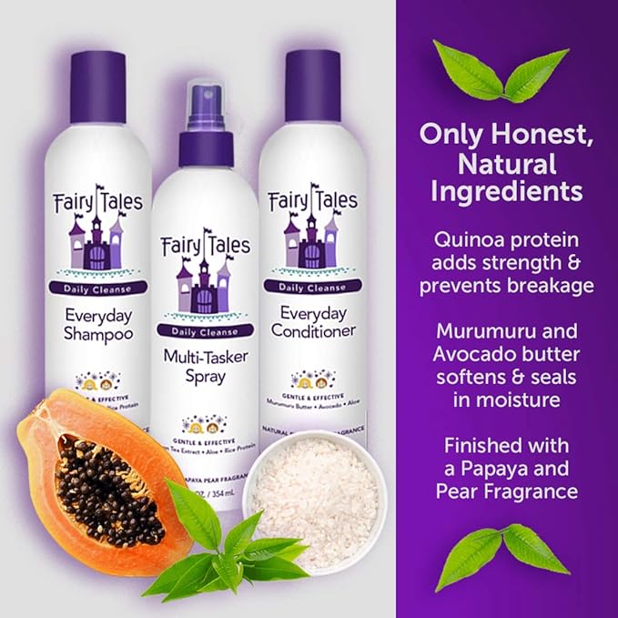 Fairy Tales Daily Cleanse Everyday Kids Shampoo - Gentle Natural Defining Shampoo, Tangle Free, Moisturizing and Hydrating Formula, Clean and Natural Ingredients -Paraben Free - 32 oz.