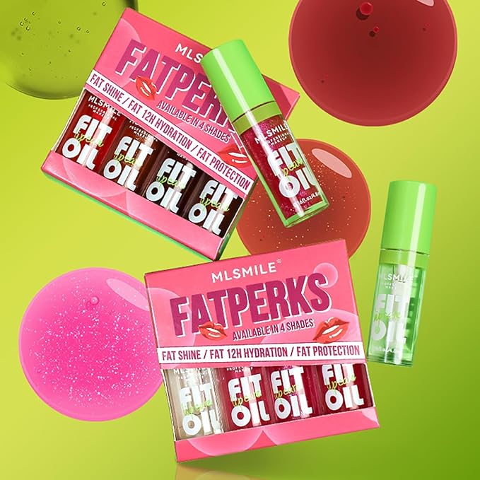 8 Colors Lip Oil Lip Glaze, Big Brush Lip