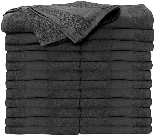 ForPro Professional Collection Premium Bleach Tough Salon Towels, Cool Grey, 100% Cotton, Bleach-Proof Towels, Stain Resistant, 16" W x 27" L, 24-Count
