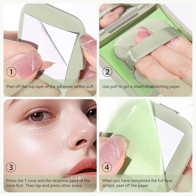 KYDA 200 Sheets Oil Blotting Paper with Mirror Makeup Friendly