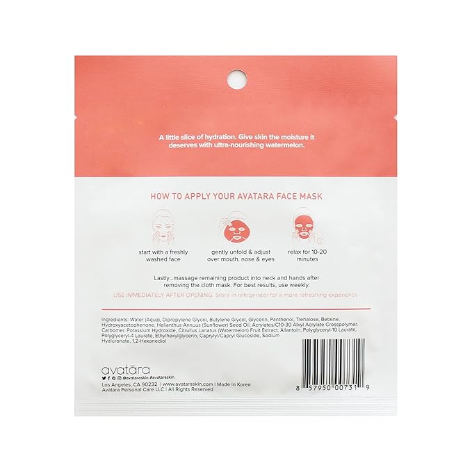 Avatara Juicy Watermellow Facial Mask 15 Hydrating