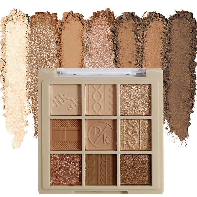 Eyeshadow Palette Makeup- 9 Colors Eyeshadow Palette Matte Shimmer Korean Natural Eye Shadow palettes Highly Pigmented Naturing-Looking Long Lasting (15#)