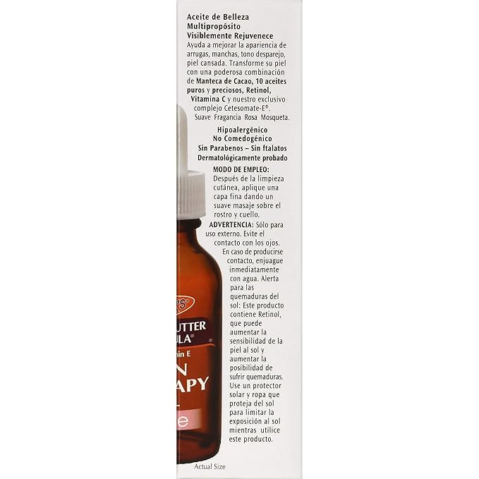 Palmer's Cocoa Butter Formula Moisturizing Skin Therapy Oil for Face with Vitamin E, C & 10 Pure Facial Oil Blend, Rosehip Fragrance, 1 Ounce