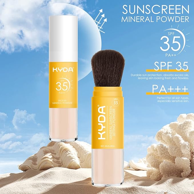 KYDA Mineral Sunscreen Setting Powder, SPF 35, Medium, Ownest Beauty