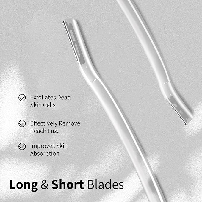 Face Razors for Women, Dermaplane Razor for Women Face, Eyebrow Razor, Facial Razors, Dermaplaning Tool, Gentle Skin Exfoliation Microblades for Sensitive Skin, Peach Fuzz Remover, 5 Count