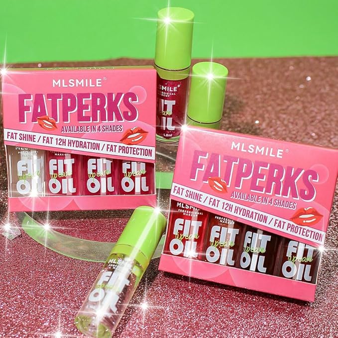 4 Colors Lip Oil Lip Glaze, Hydrating Lip Glow Oil Fit Oil Lip Care, Shiny Transparent Lip Gloss Plumping,Long Lasting Nourishing Non-sticky Fresh Clear Smooth Lip Care Product-Set A