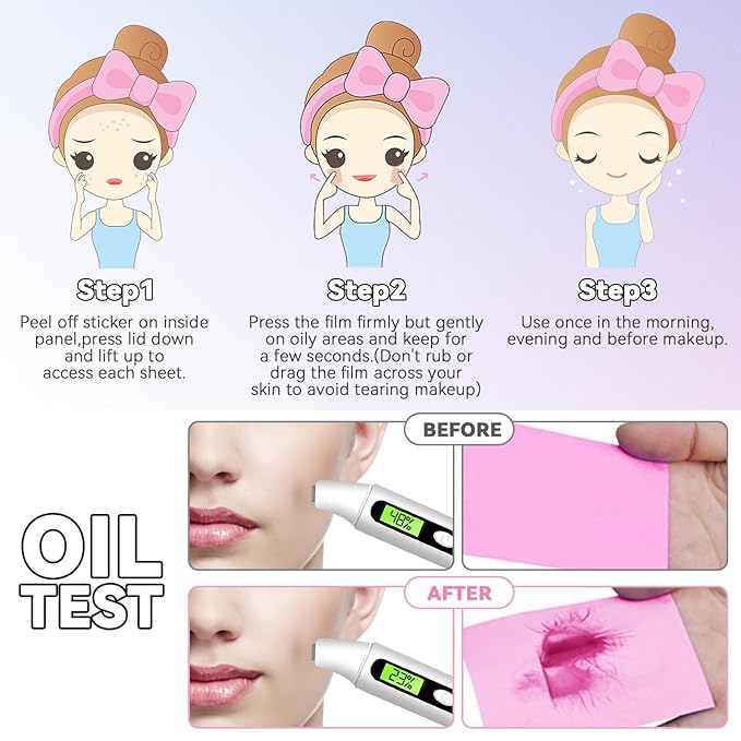 Oil Absorbing Tissues Oil Control Film, Oil Blotting sheets Pink