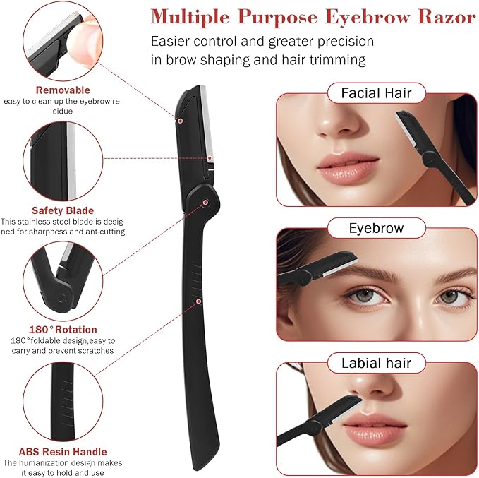 Tweezers Set, Hyxhappy 9 pcs Professional Stainless Steel Tweezers Kit for Facial Hair, Precision Plucker Eyebrow Tweezer Kit with Luxurious Travel Case as Stocking Stuffers Gifts for Women/men