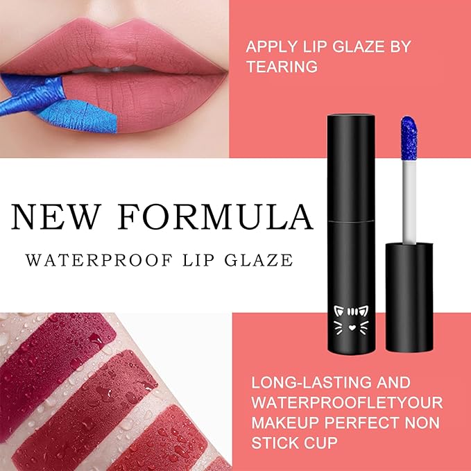 Peel Off Lip Stain Lip Tint Matte Liquid Lipstick Nude Lip Gloss Long Lasting Waterproof Lip Tint Stain Non-stick Cup Peel Off Lipstick Lip Makeup for Women Girls - 04