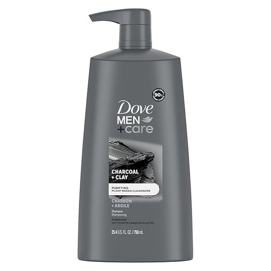 Dove Men+Care Men Shampoo For Healthy-Looking Hair Charcoal + Clay Naturally Derived Plant Based Cleansers 25.4 oz