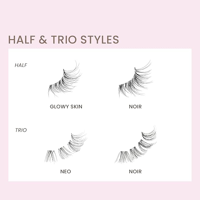KISS The New Natural Effortless Minimal Look False Eyelashes 12mm, Half Strip Lash Single Pack, NNH02, 1 Pair
