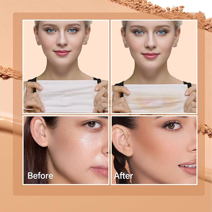 Oil Control Face Powder, Matte Smooth Setting Powder, (Pure Beige)