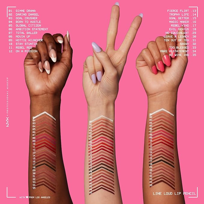 NYX PROFESSIONAL MAKEUP Line Loud Lip Liner, Longwear and Pigmented Lip Pencil with Jojoba Oil & Vitamin E - Daring Damsel (Light Warm Peach Nude)