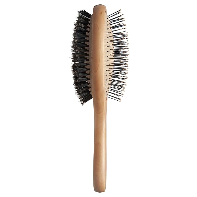 Diane 2-in-1 Premium Double-Sided Hair Brush, Detangling and Smoothing Hair Brush with Flexible Pins and Nylon-Reinforced Boar Bristles for Wet or Dry Hair, Ideal for Fine to Medium Hair Types