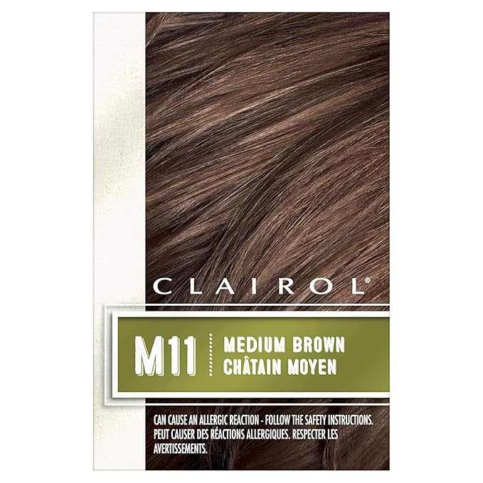 Clairol Natural Instincts Semi-Permanent Hair Dye for Men, M11 Medium Brown Hair Color, Pack of 3