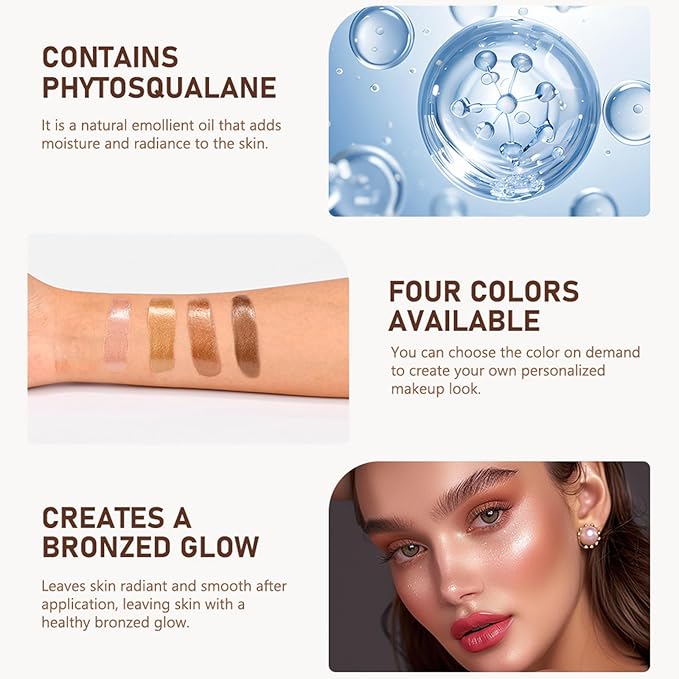 Bronzing Drops For Face, Liquid Bronzer Glow Drops, Bronze Glow)