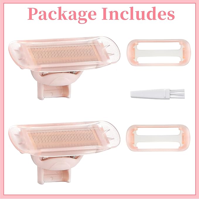 Razor Replacement Heads Compatible with Flawless Nu Razor,Body Replacement Heads for Finishing Touch Flawless Razor for Women,Hair Remover Replacement Head with Covers,Rose Gold Pack of 2.
