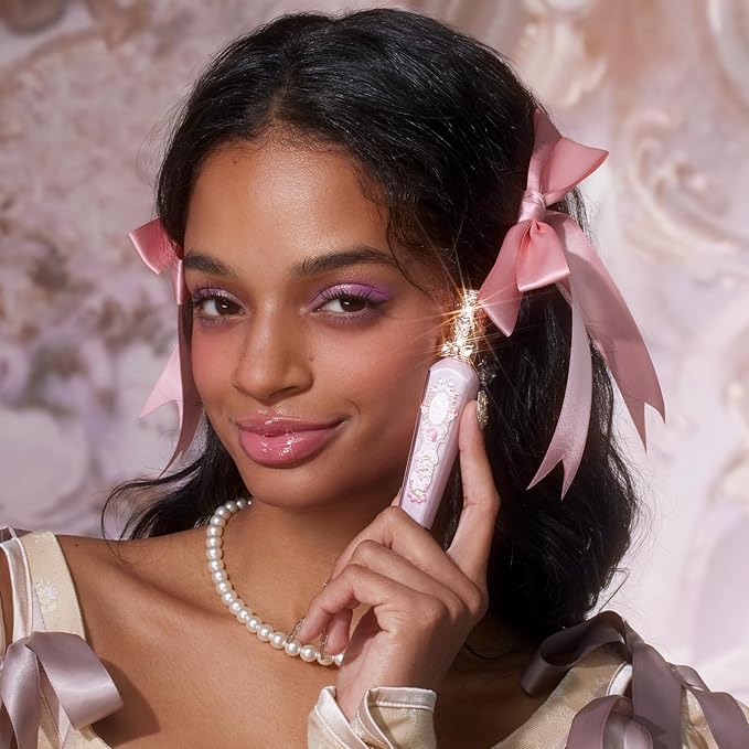 Flower Knows Strawberry Rococo Glowy Lip Gloss G01 Strawberry Macaron+Embossed Blush G01 Romantic Blossom