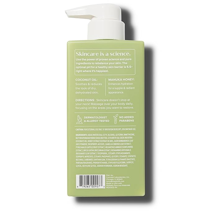 Medix 5.5 Coconut Body Lotion + Manuka Honey Cream, Coconut Oil Lotion For Women & Men, Natural Coconut Cream Moisturizer Body Butter Skin Care Balm For Stretch Marks, Cellulite, 15 Fl Oz