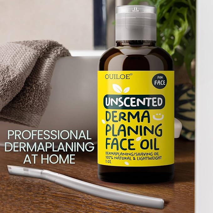 Dermaplaning Kit for Women - Face Shaving Kit with Oil and Tool for Beginners - Safe for Sensitive and Oily Skin - Organic, Lightweight & Non Comedogenic, 2oz