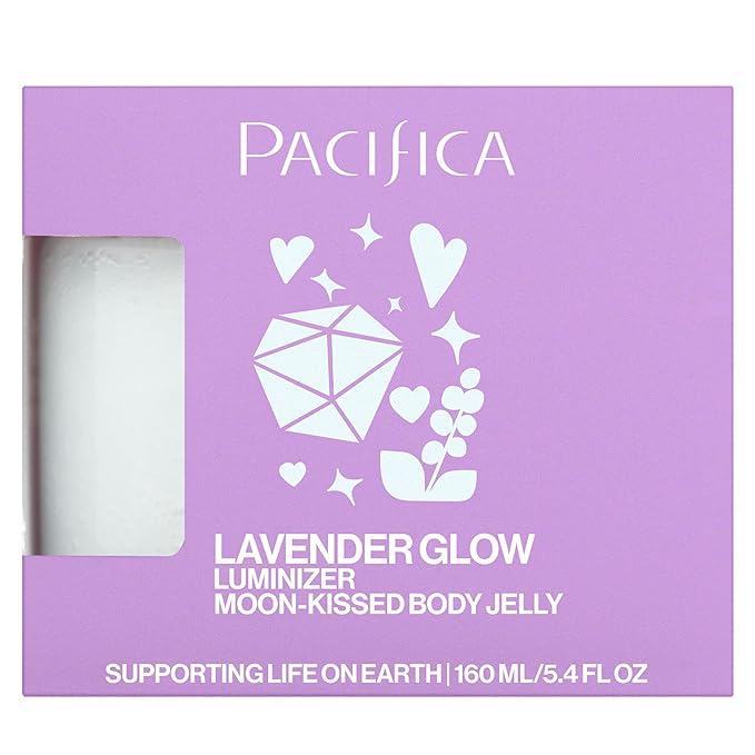 Pacifica Lavender Glow Shimmering Body Jelly – Moon-Kissed Illuminator & Hydrating Body Gel, Lightweight Glow Highlight with Lavender & Vanilla, Clean Beauty, Vegan, Cruelty-Free, 6 oz