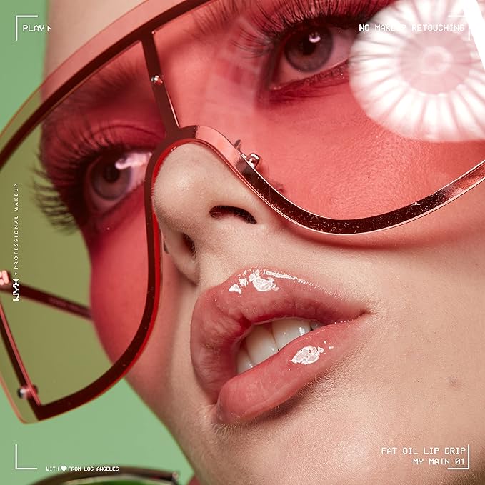 NYX PROFESSIONAL MAKEUP Fat Oil Lip Drip, Moisturizing Lip Oil Gloss, Vegan Tinted Formula, Up to 12 HR Hydration - My Main (Clear)