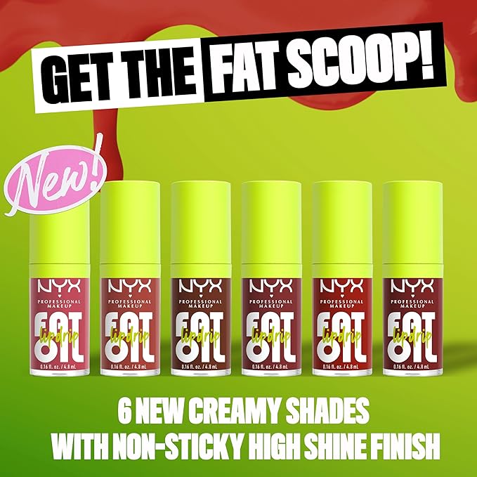 NYX PROFESSIONAL MAKEUP Fat Oil Lip Drip, Moisturizing, Shiny and Vegan Tinted Lip Gloss - Livin the Cream (Dusty Brown)
