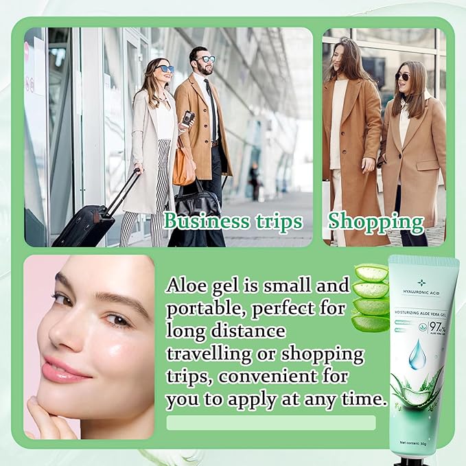 8PCS Aloe Vera Gel for Face & Skin,Organic Aloe Vera Gel,Hydrating After Sun Cream for Travel Size,Moisturizing Lotion for Skincare,After Sun Lotion for All Skin Type(E)