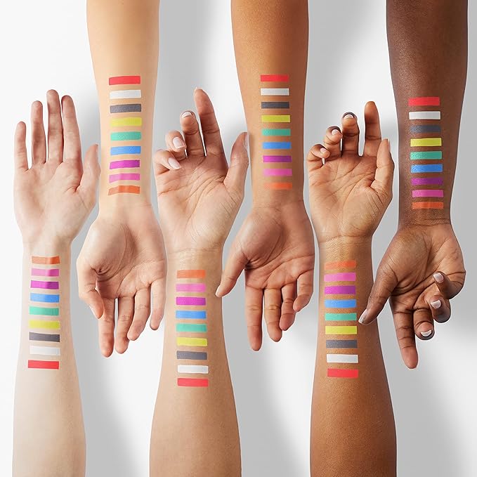 Rainbow Eyeshadow Palette - 9 Colors, High Pigmented, Bright Neon, Waterproof & Natural Finish