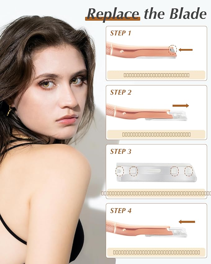 Dermaplan Razor for Face Professional, Facial Razors for Women Face with 40 Blade Refills, Eyebrow Razor for Women and Men