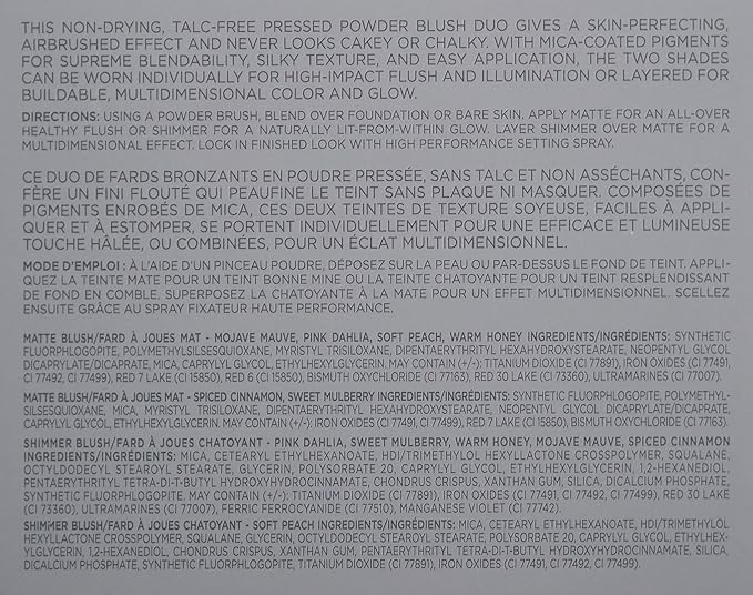 COVER FX Monochromatic Powder Blush Duo - Spiced Cinnamon: Terracotta Flush - Matte + Shimmer Finish - Create Custom, High Impact Color