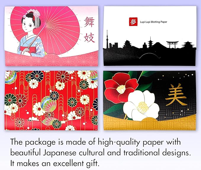 Japaneze Oil Blotting Sheets for Face Blotting Paper 4pk/200 (Traditional)