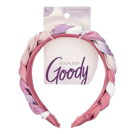 GOODY Ouchless Headband For All Hair Types - Watercolor, Pink - Comfort Fit for All-Day Wear - Beautiful Design for Instant Style - Pain-Free Hair Accessories for Women, Men, Boys & Girls