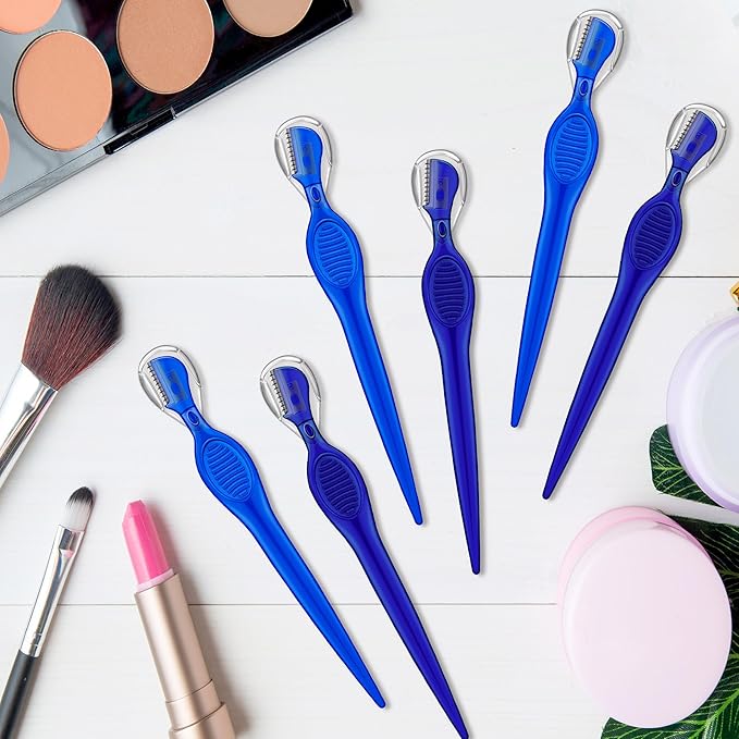 Mudder 28 Pcs Eyebrow Razor Knife Shaver Trimmer Shaver Multipurpose Exfoliating Tool Facial Hair Removal for Women Valentine Gift Giving(Blue,Royal Blue)