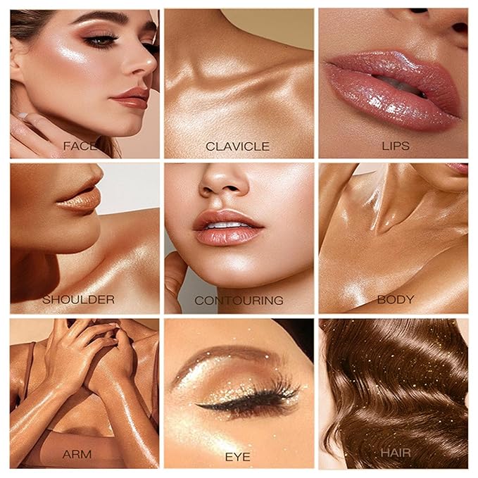 Shimmer Body Oil-Golden Brown Face Brighten Pearl Highlighter