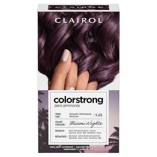 Clairol ColorStrong Permanent Zero Ammonia Hair Dye, 5.65 Sunset Mahogany - Miami Nights Hair Color, Pack of 1