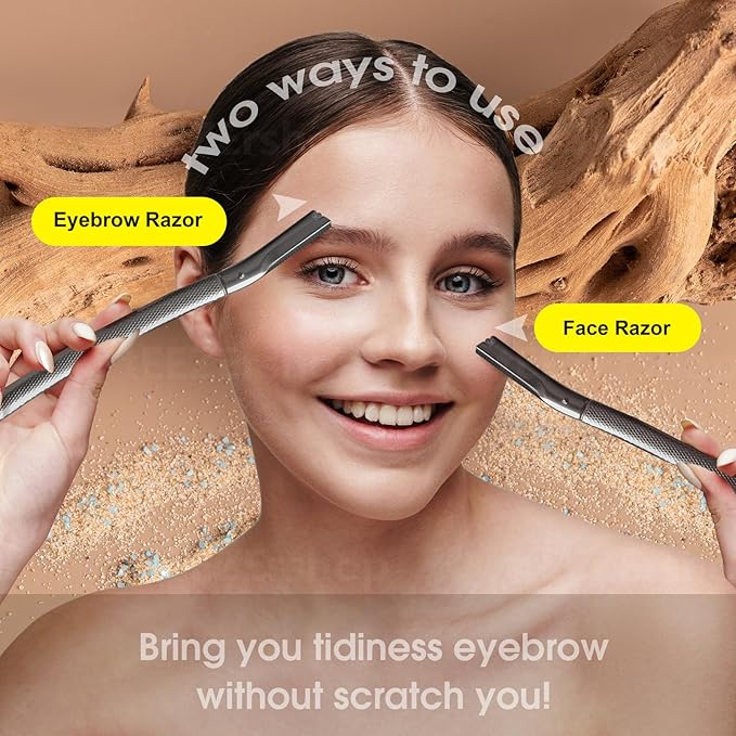 Dermaplane Razor for Women Face with 20PCS Blades,Professional Facial Razors for Peach Fuzz and Eyebrow Hair Removal,Stainless Steel Multipurpose Face Shavers with Gift (Black)