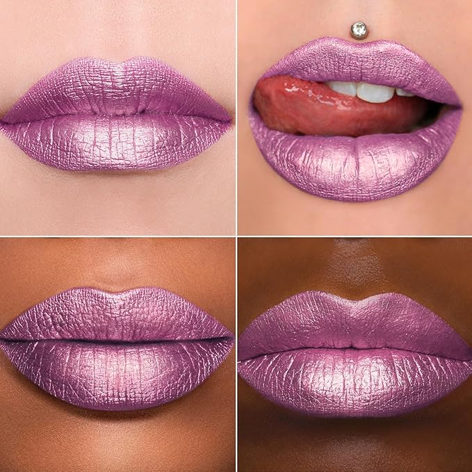 MAKI YIKA Pink Lipstick for Women Metallic Lipsticks Glitter Long Lasting Lipstick No Smudge No Transfer Liquid Lip Gloss (BR012 Paradise)