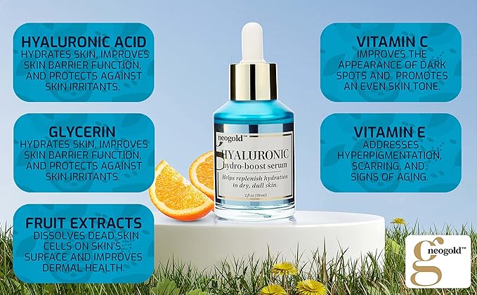 Hydrating hyaluronic acid serum for
