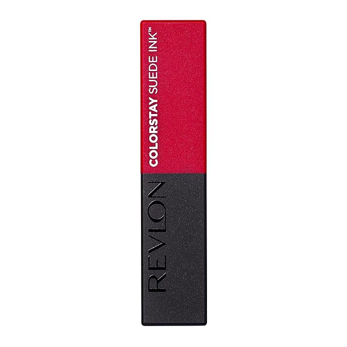 REVLON Lipstick, ColorStay Suede Ink, Built-in Primer, Infused with Vitamin E, Waterproof, Smudge-proof, Matte Color, 018 First Class, 0.09 oz.