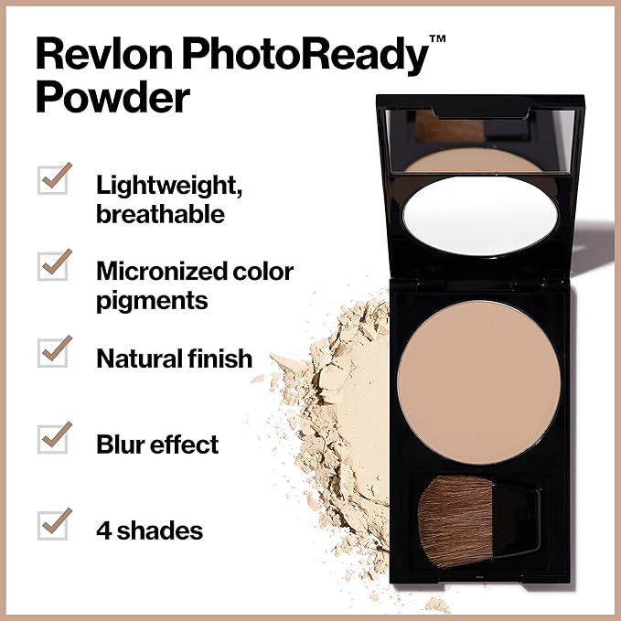 Revlon Translucent Powder, PhotoReady Blurring Face Makeup, Lightweight 001 Translucent, 0.25 Oz