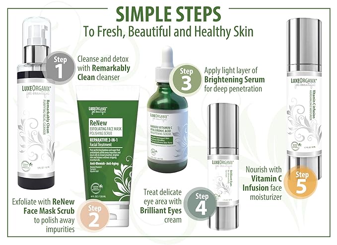 Vitamin C Serum For Face With Hyaluronic Acid: Brightening Treatment & Dark Spot Remover For Face Reduces Blemishes & Wrinkles (2oz)