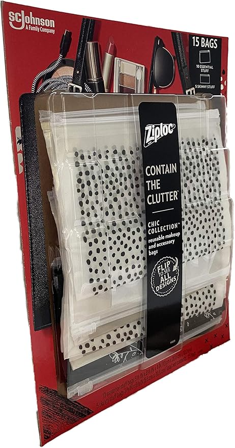 Makeup And Accessory Bags, Contain The Clutter, Use in Gym, Airport, Poolside, Desk, Date Night, Brushes, Lotion (15 Designs Bags) (Chic Collection)